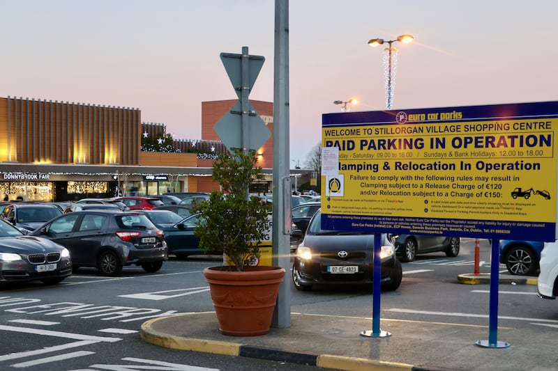 A car-parking charge of €1.20 an hour was applied just weeks before Christmas at Stillorgan Shopping Centre