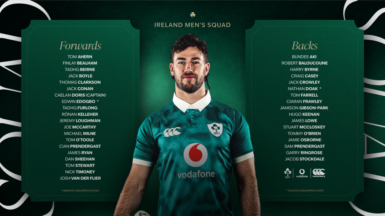 Irish Rugby | Farrell Names Ireland Squad For 2026 Guinness Men’s Six Nations