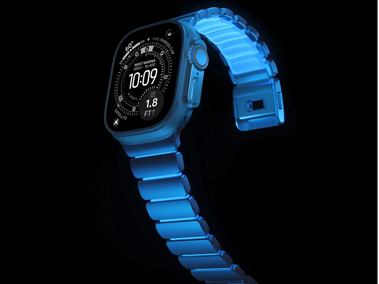 Nomad Icy Blue Glow Stratos Band adds glow-in-the-dark twist to Apple Watch Ultra
