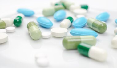 Blue and green pills