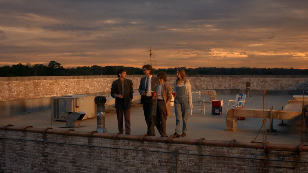 Jonathan, Steve, Nancy, and Robin at the end of Stranger Things