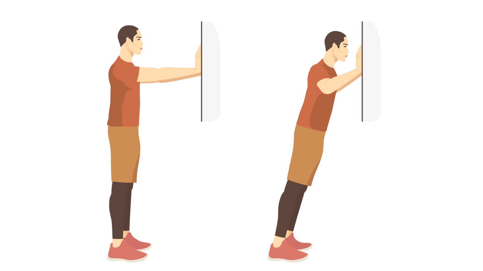 an illustration of a man doing wall push ups