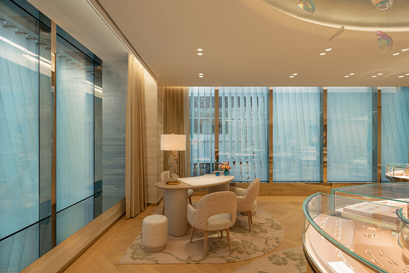 MVRDV wraps tiffany & co. beijing flagship in rippling facade of translucent glass fins