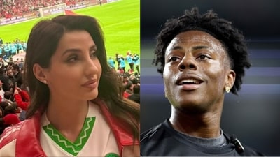 Nora Fatehi and IShowSpeed attended the match in Rabat.