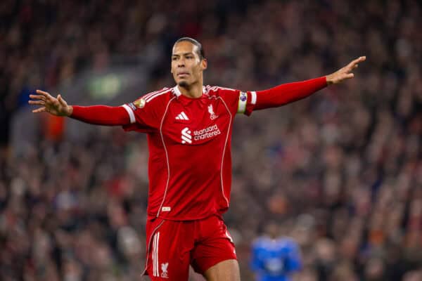 LIVERPOOL, ENGLAND - Wednesday, December 3, 2025: Liverpool's captain Virgil van Dijk during the FA Premier League match between Liverpool FC and Sunderland AFC at Anfield. (Photo by David Rawcliffe/Propaganda)