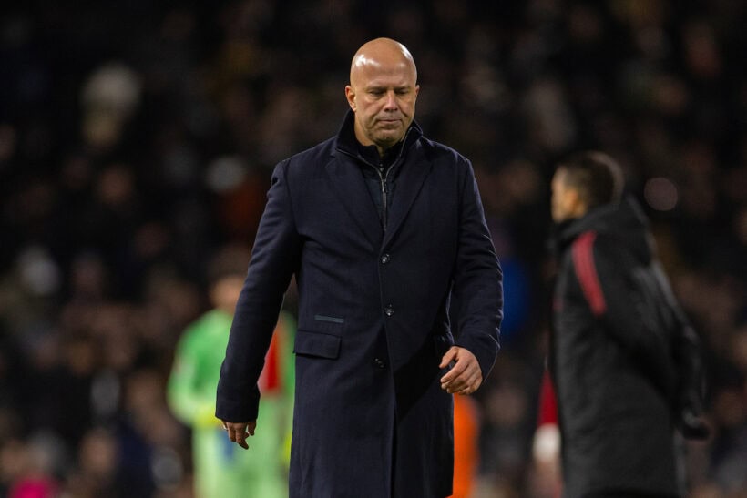 LONDON, ENGLAND - Sunday, January 4, 2026: Liverpool's head coach Arne Slot after the FA Premier League match between Fulham FC and Liverpool FC at Craven Cottage. (Photo by David Rawcliffe/Propaganda)