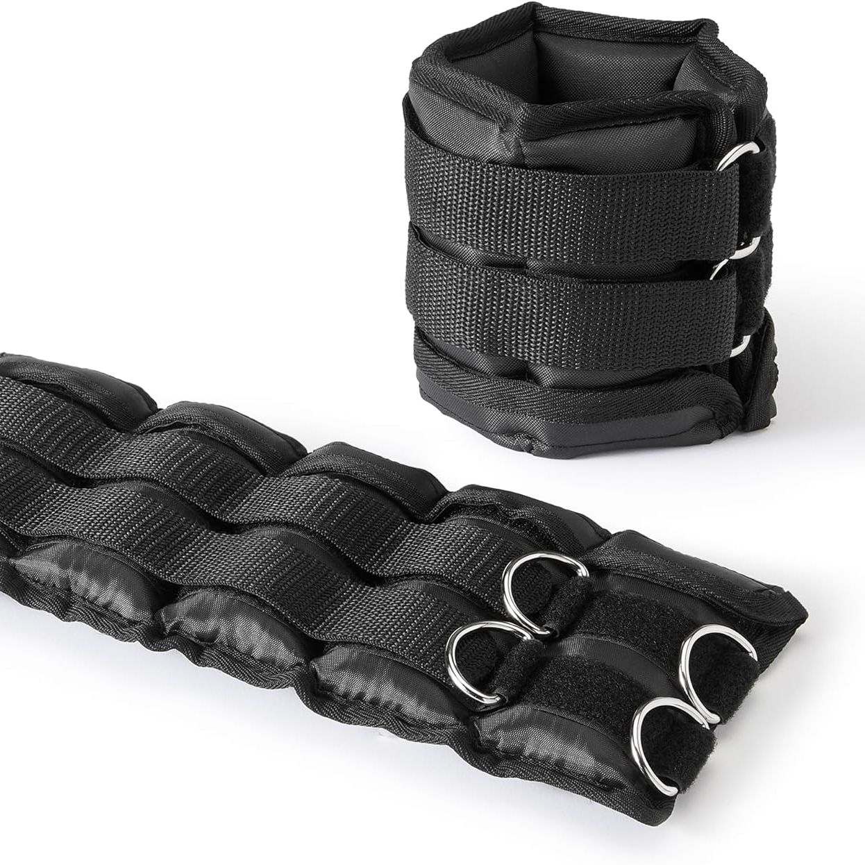 Amazon Basics Adjustable Ankle Weights, 2.26 Kg Set (1.13 Kg Each), Black