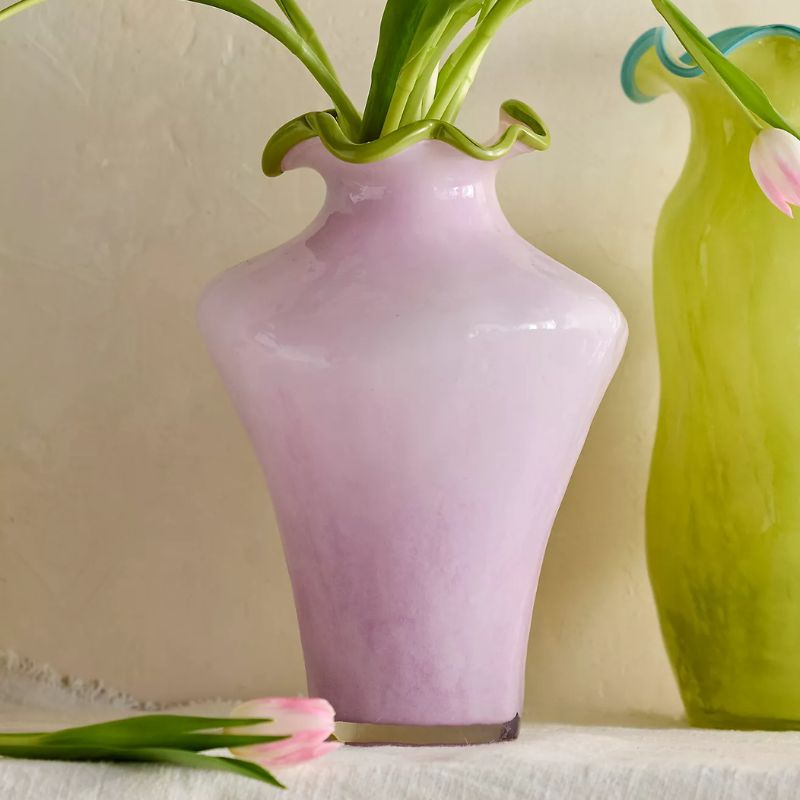 lilac glass vase