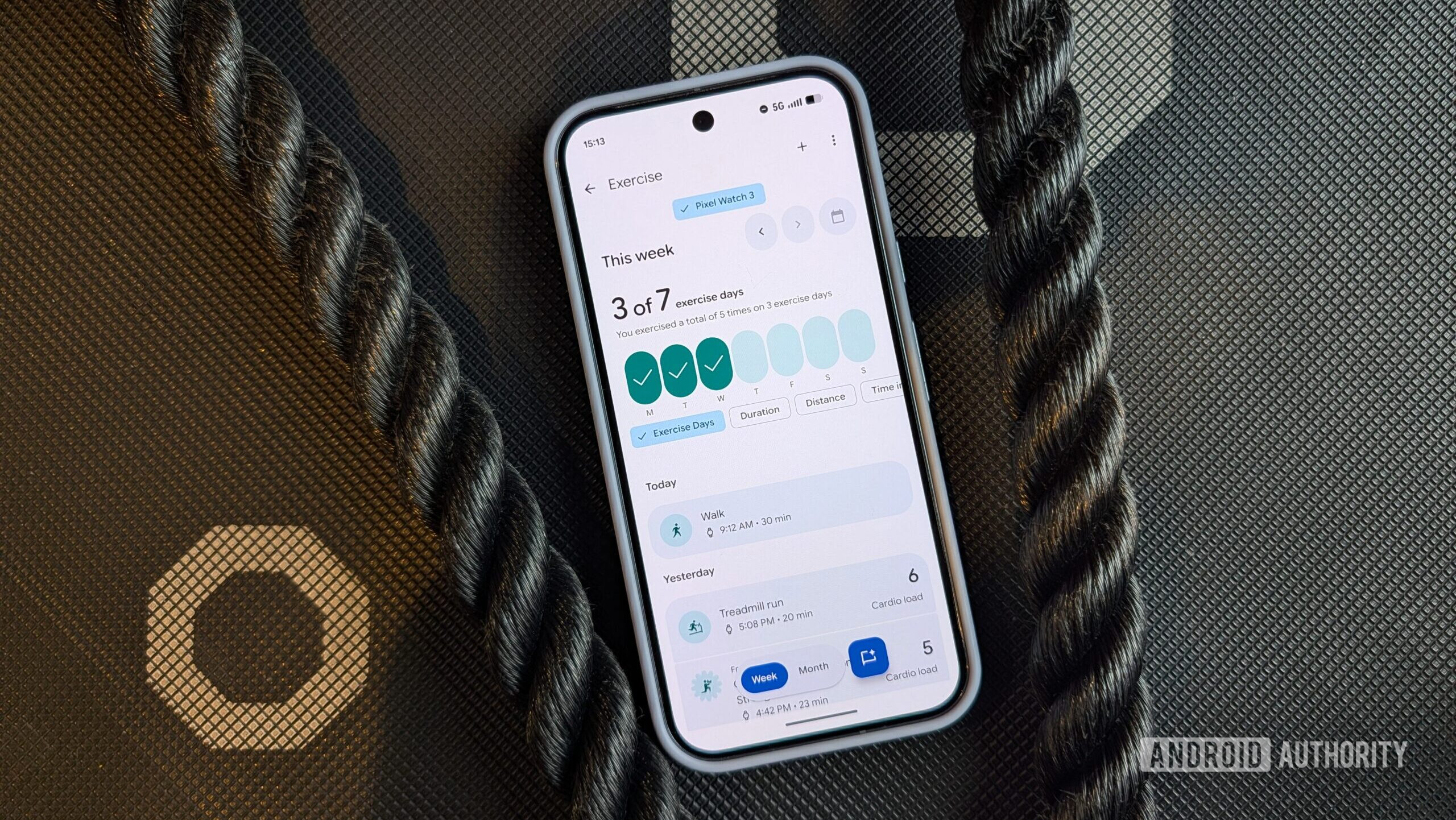 Exercise days in Fitbit's re-designed app (January 2026)
