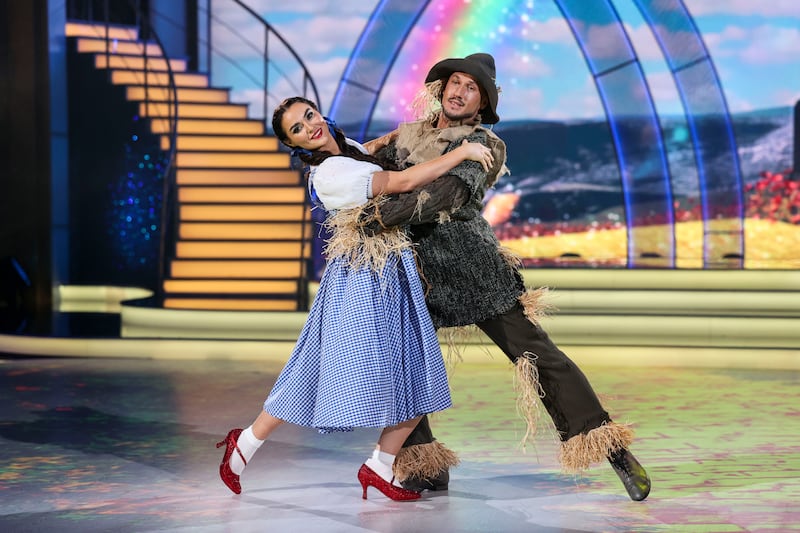 Laura Fox and her dance partner Denys Samson during Dancing with the Stars. Photograph: Kyran O’Brien/kobpix