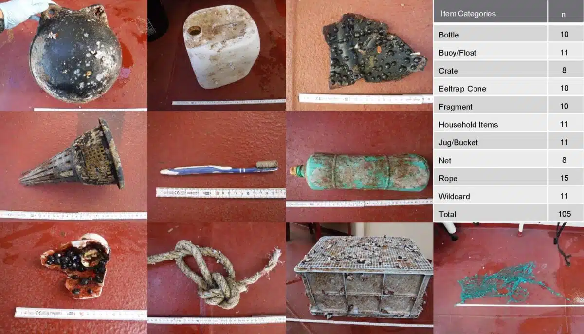 Photos Of Debris Items + Item Category Table