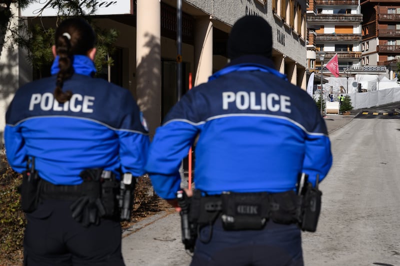 Le Constellation bar is pictured at the end of the cordoned off street after a fire broke out overnight. Photograph: Harold Cunningham/Getty Images