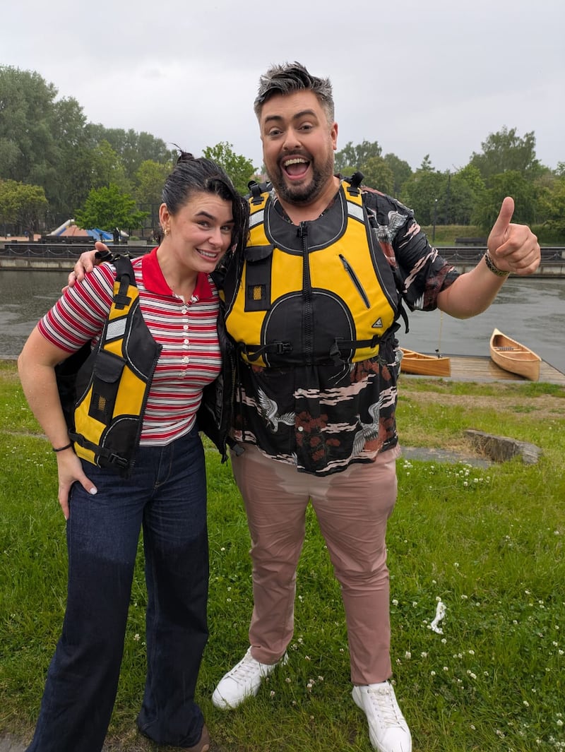 High Road Low Road. Karen Byrne and James Patrice in Klaipeda, Lithuania. Photograph: RTÉ