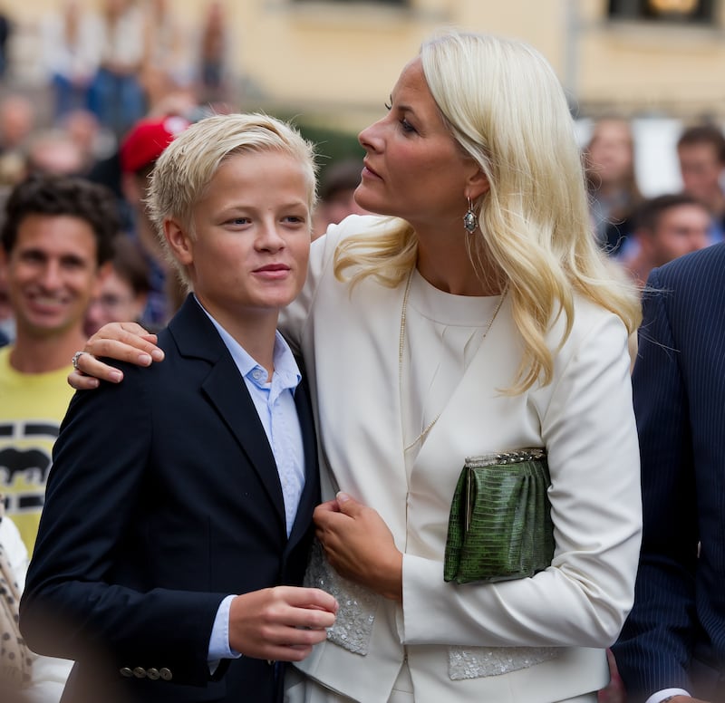 Princess Mette-Marit with son Marius Borg Hoiby in August 2011 in Oslo. Photograph: Nigel Waldron/Getty
