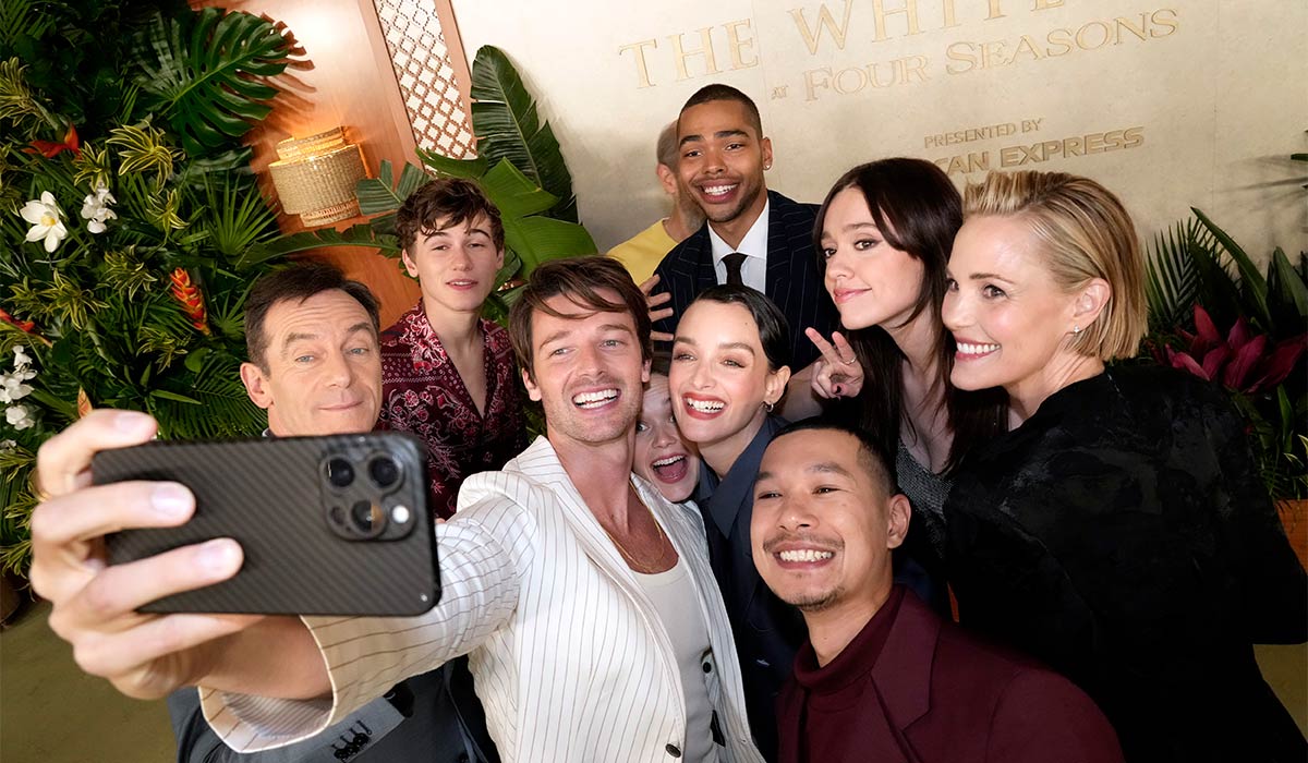 Jason Isaacs, Sam Nivola, Patrick Schwarzenegger, Sarah Catherine Hook, Charlotte Le Bon, Nicholas Duvernay, Jon Gries, Tayme Thapthimthong, Aimee Lou Wood and Leslie Bibb attend HBO's "The White Lotus". Pic: FilmMagic
