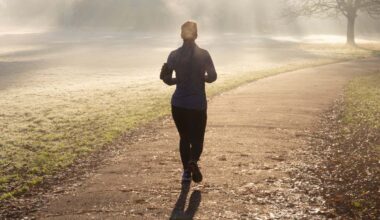 Jogging in mist and fog