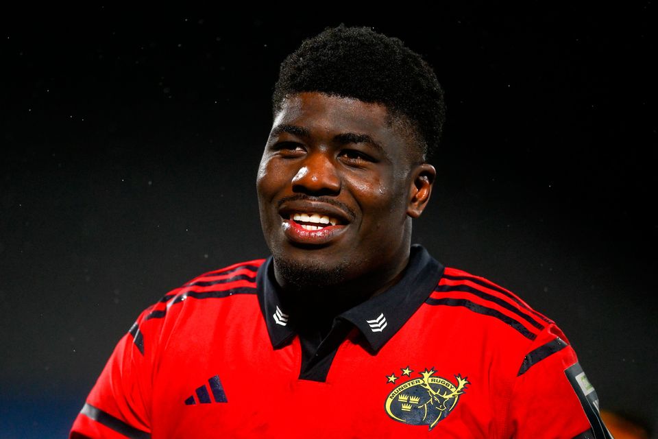 Sean Edogdo of Munster after the United Rugby Championship match between Munster and Dragons at Virgin Media Park in Cork. Photo by Tyler Miller/Sportsfile