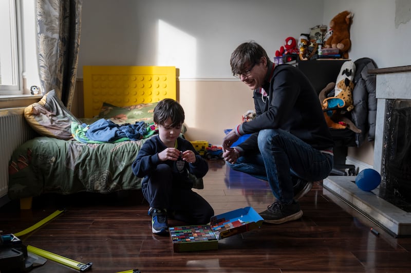 Alan LaCasse and his son Joshua. Photograph: Paulo Nunes dos Santos