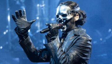 Tobias Forge performing onstage with Ghost in 2025