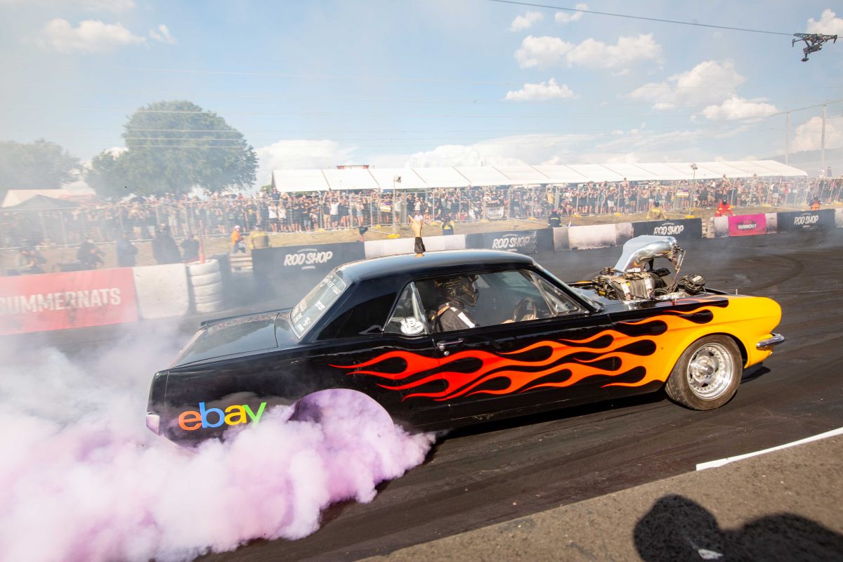 Car doing burnout