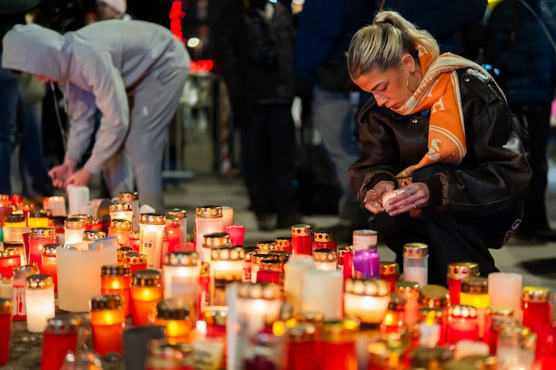 Tributes and candles left in memorial to victims near Le Constellation, in the ski resort town of Crans-Montana, Switzerland, on January 2nd, 2026. Photograph: Til Bürgy/ The New York Times