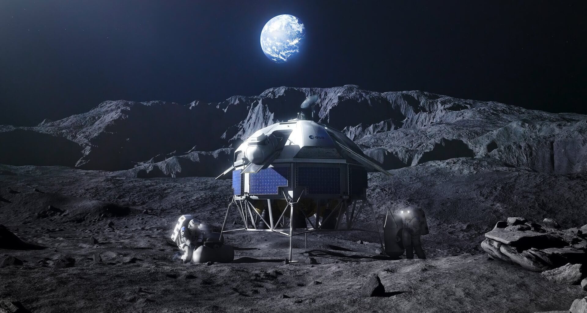 Rendering of the Argonaut lander that would release methane onto the Moon's surface. Credit - ESA