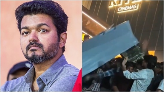 Vijay's fans tore down Sivakarthikeyan's Parasakthi posters at Jana Nayagan trailer screening. 