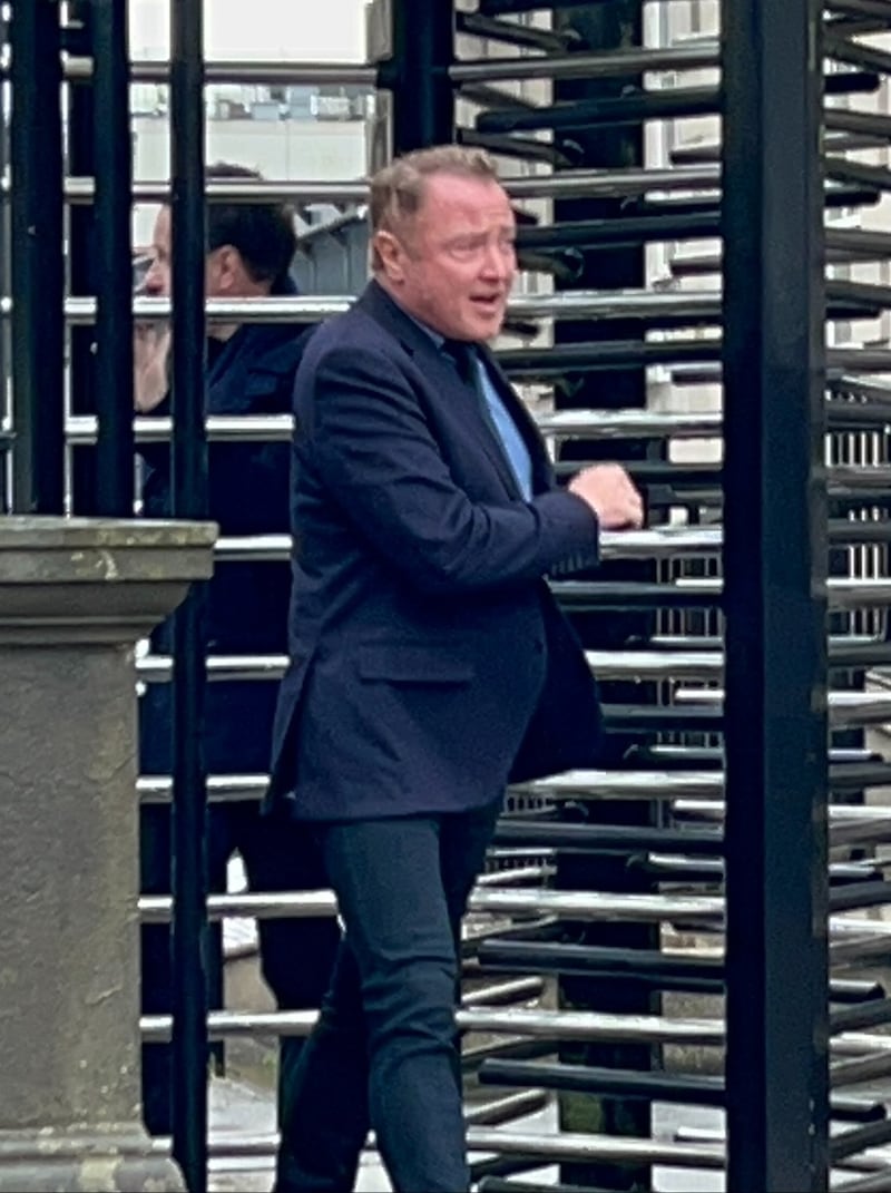 Michael Flatley leaving the Royal Courts of Justice in Belfast on Tuesday after the latest hearing in the case taken by Switzer Consulting, which is suing the choreographer and former dancer for alleged breach of contract relating to an agreement the firm says was reached to allow it to run the Lord of the Dance shows he created. Photo: Claudia Savage/PA Wire