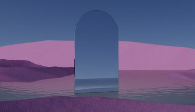 A Large Mirror Is Reflected In The Water Of A Lake