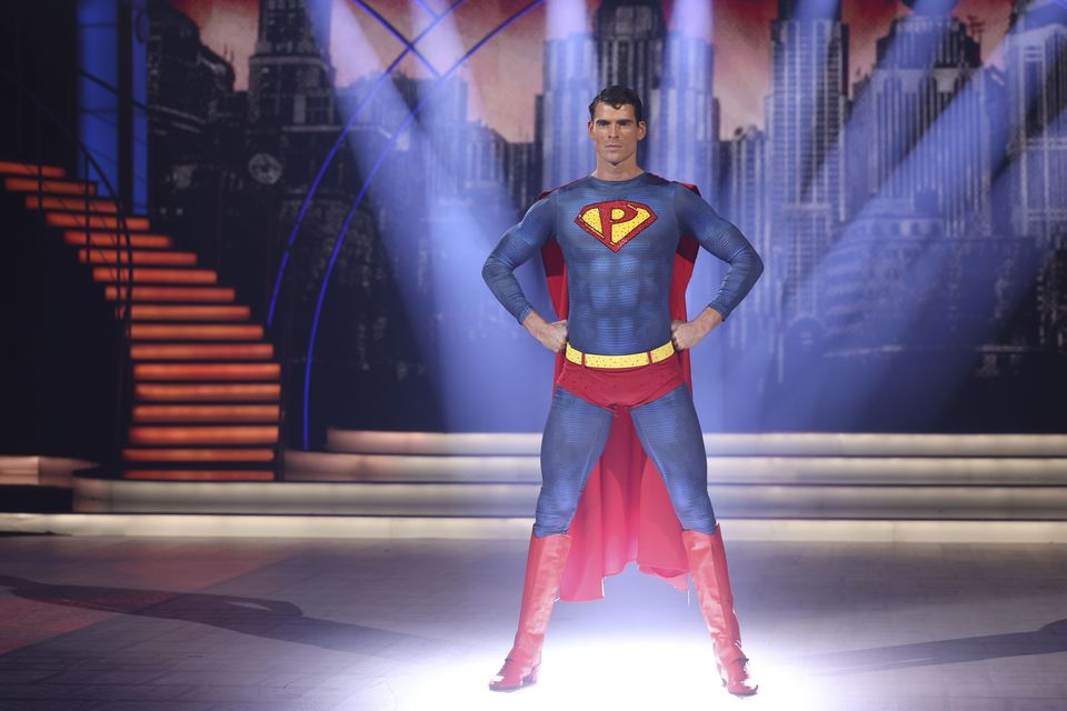 Philip Doyle dressed as Superman on 'Dancing with the Stars'. Photo: Kyran O'Brien