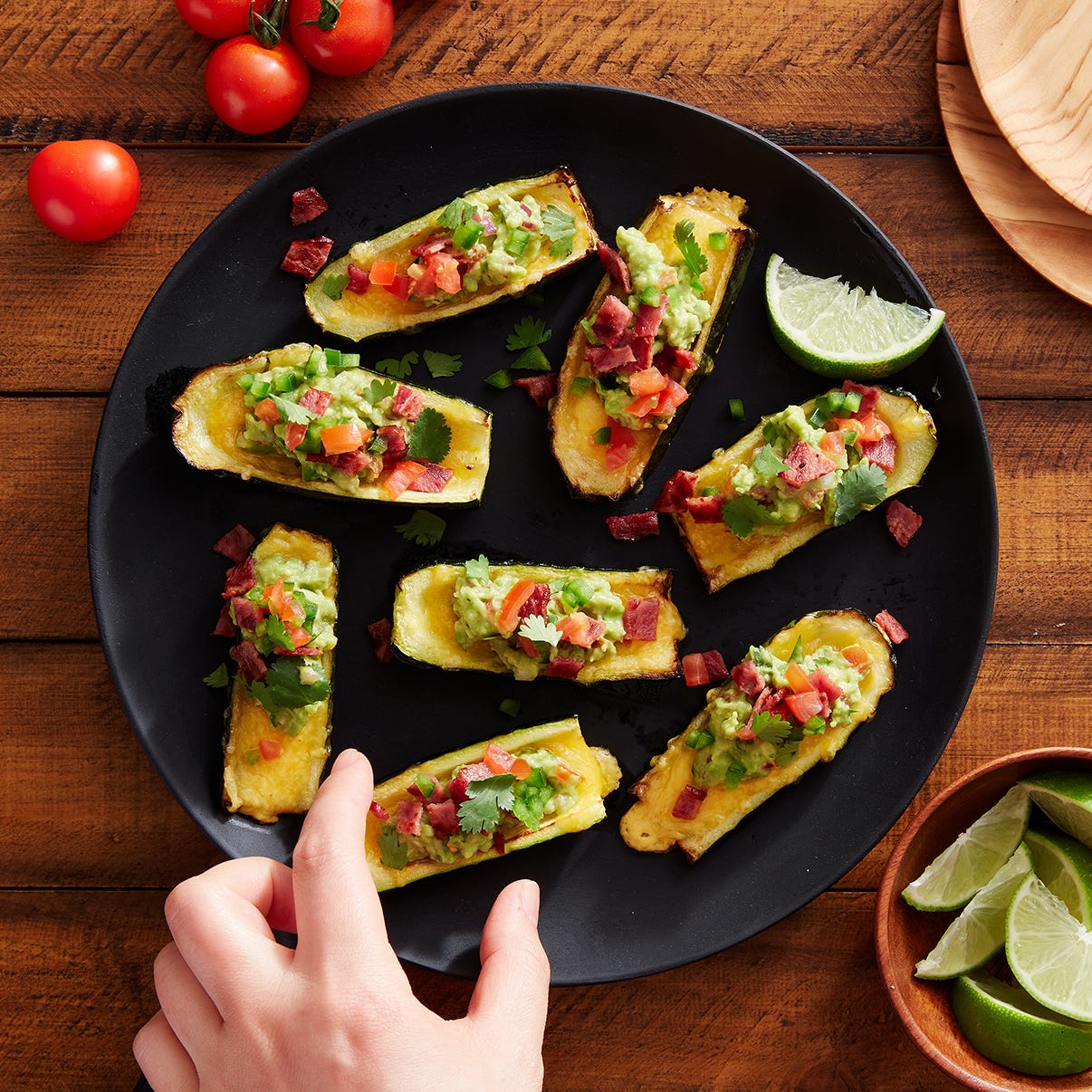 air fryer loaded zucchini skins