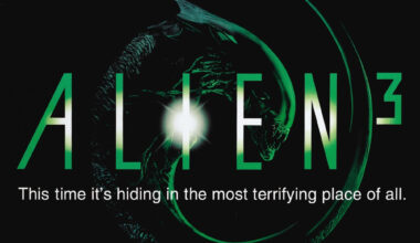 The poster for the movie 'Home Alone,' featuring a young boy with blonde hair and blue eyes, looking shocked while holding his face in surprise. Two figures, appearing menacing, are visible in the background through a window, with a snowy scene outside.