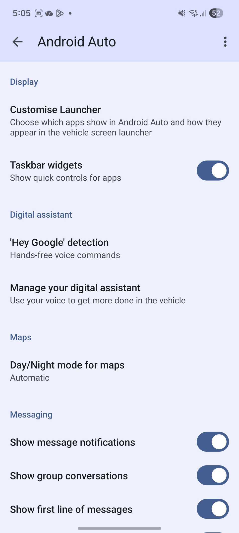 enable taskbar widgets on Android Auto