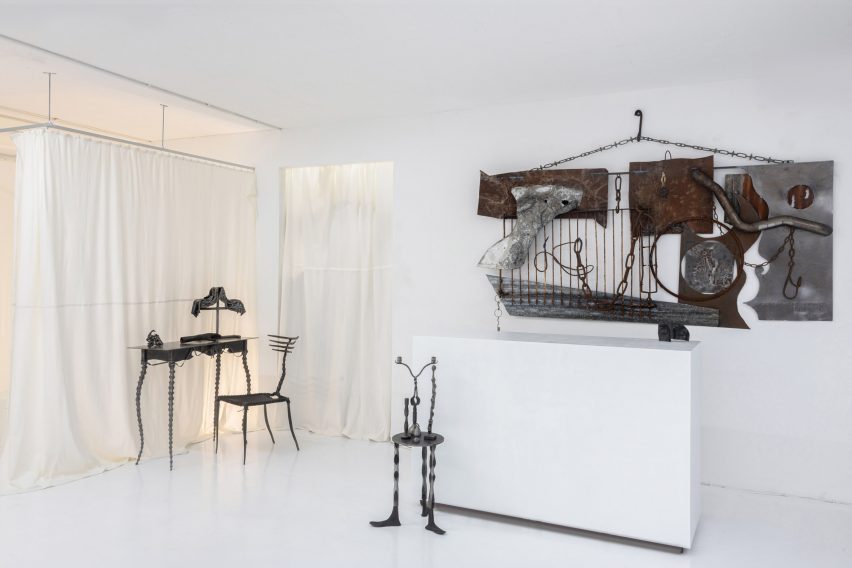 Pared-back white minimalist interior