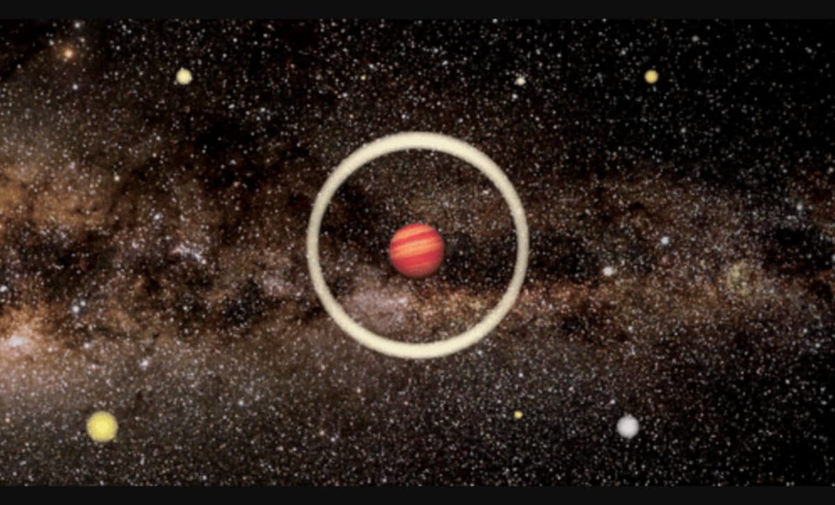 Artist's Impression Of A Free Floating Planet Lensing The Light Of A Distant Source
