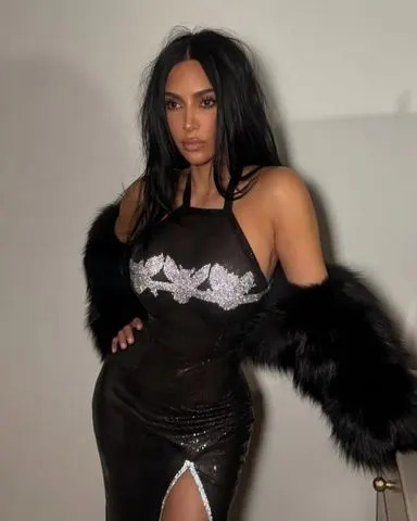 Kim Kardashian/Instagram A thigh-high slit