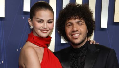 Selena Gomez Pairs Plunging Top With Tinsel Skirt for Benny Blanco Date