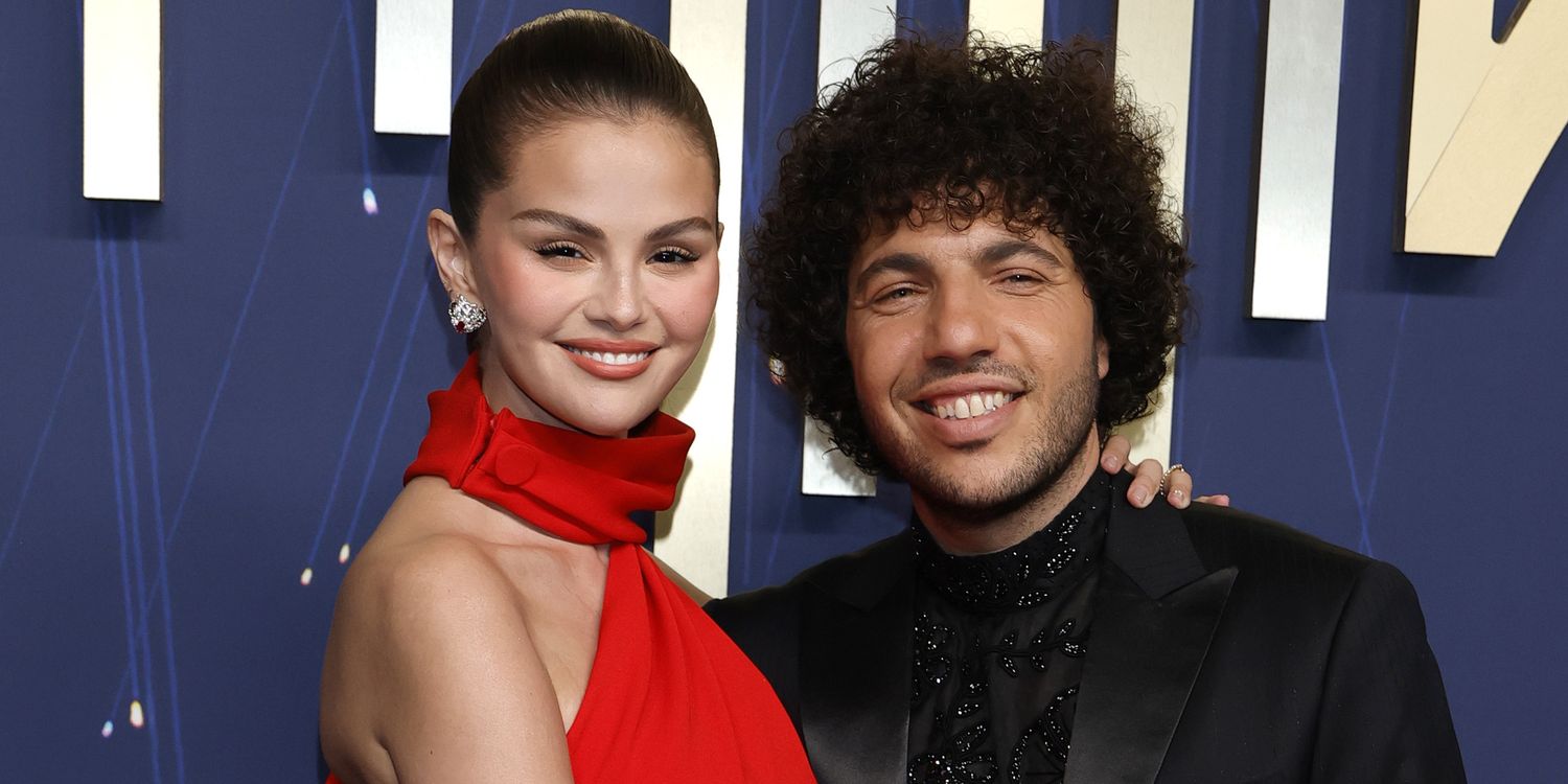 Selena Gomez Pairs Plunging Top With Tinsel Skirt for Benny Blanco Date