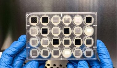 This preflight image shows the Space Biofilms experiment setup, using a standard 24-well lab plate with fungal samples, where each well holds a small surface piece coated with fungal spores. (Credit: NASA)