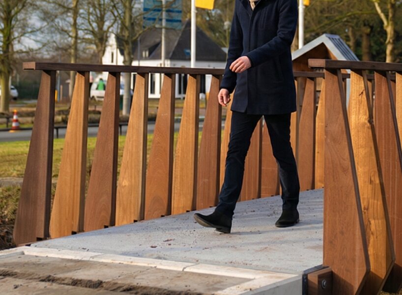 pedestrian bridge recycled concrete