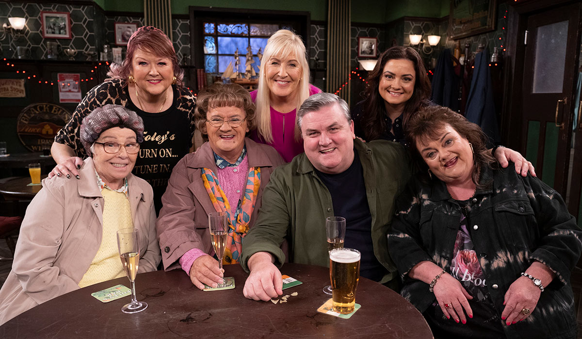 Mrs Brown's Boys cast. Pic: Graeme Hunter / BBC Studios / BOC