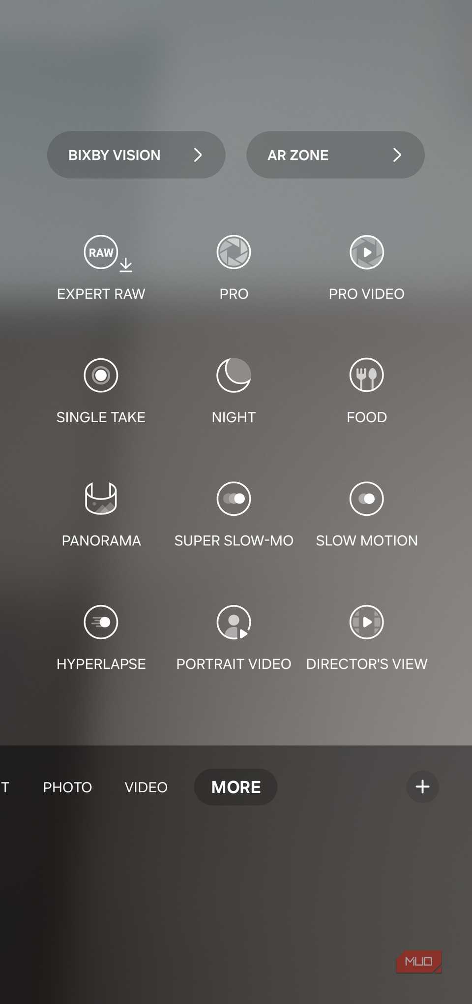 Capture modes in Samsung Camera app