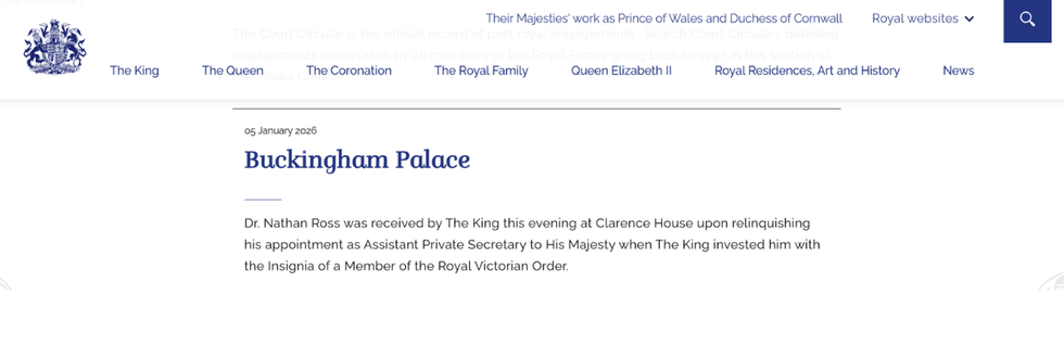 Court Circular entry