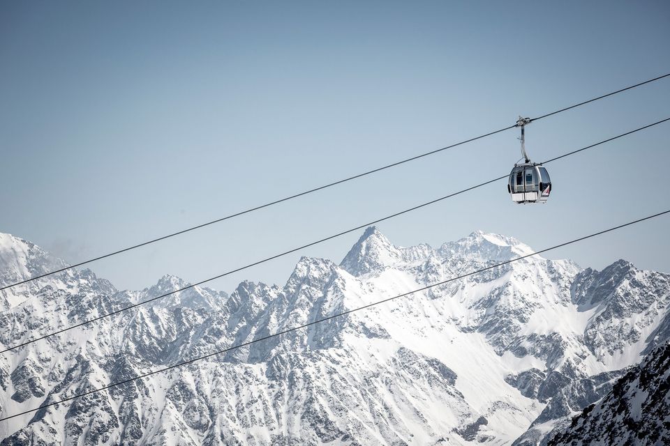 A cable car in Austrian Alps