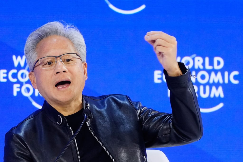 Nvidia founder and CEO Jensen Huang speaks at the World Economic Forum in Davos, Switzerland, January 21, 2026. Photo: AP
