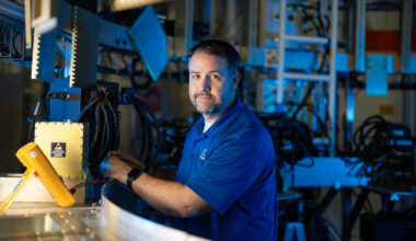 Dave Reynolds, the booster manager for SLS (Space Launch System), works inside the Next Generation Booster Avionics Mockup at NASA’s Marshall Space Flight Center in Huntsville, Alabama. Reynolds is responsible for the design, development, and flight of the boosters for the rocket that carry NASA’s Orion spacecraft and astronauts to the Moon as part of the Artemis II mission.