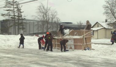 Volunteers help artist with new snow sculpture honoring Sean McDermott