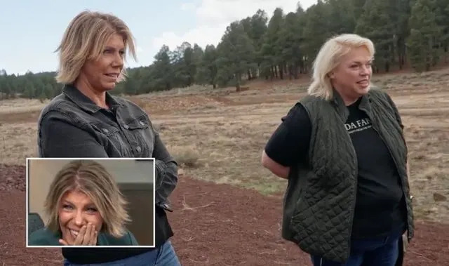 TLC Meri Brown laughs while watching a clip of herself and former sister wife Janelle meeting with their ex-husband Kody and former sister wife Robyn at Coyote Pass