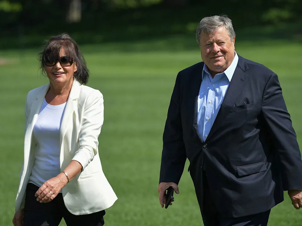 Melania Trump's parents Viktor and Amalija Knavs on June 18, 2017 in Washington, DC. MANDEL NGAN/AFP/Getty