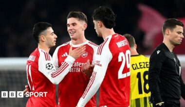 Arsenal 3-2 Kairat Almaty: Gunners keep 100% record in Champions League